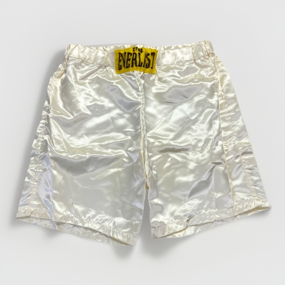 Vintage Everlast Satin Shorts Mens M White Boxing 70s‎ Retro